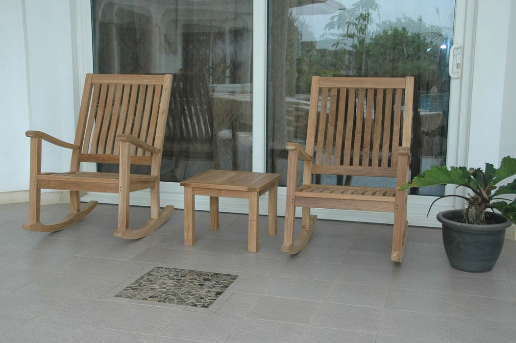 Anderson Teak Del-Amo Bahama 3-Piece Set with Square Side Table : Set-04