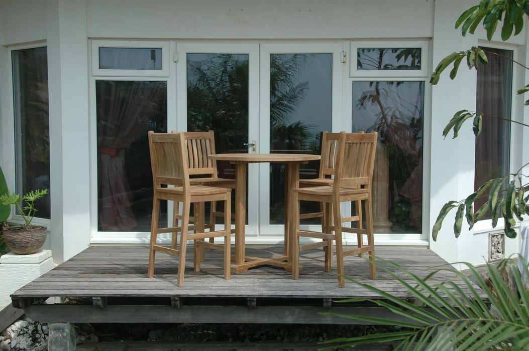 Anderson Teak Bahama Avalon 5-Piece Round Bar Set : Set-09