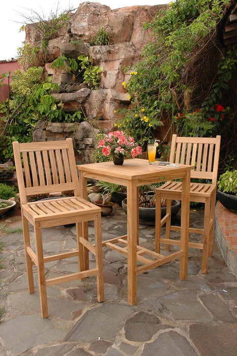 Anderson Teak Bahama Avalon 3-Piece Square Bar Set : Set-10