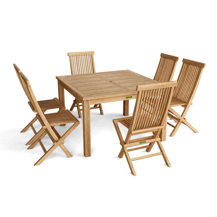 Anderson Teak Windsor Classic Chair 7-Piece Folding Dining Set : Set-104