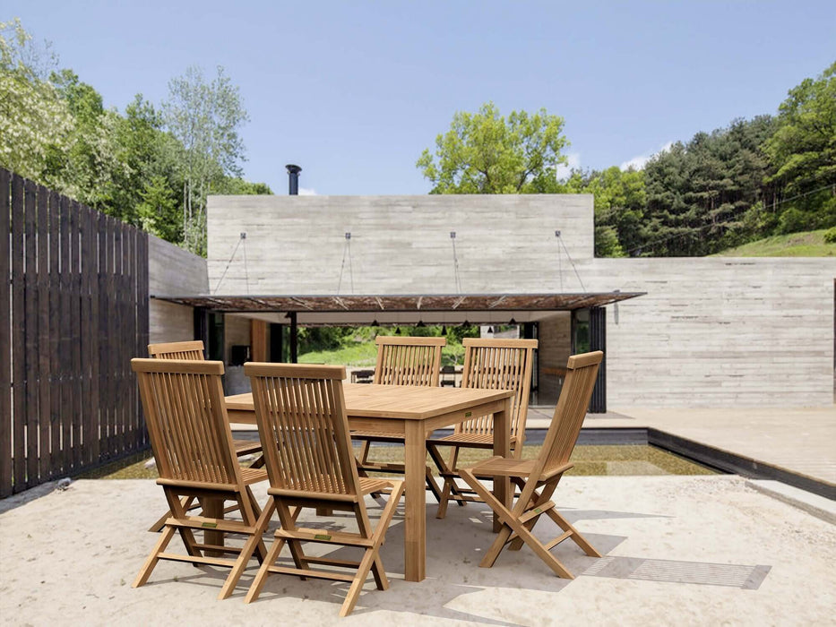 Anderson Teak Windsor Classic Chair 7-Piece Folding Dining Set : Set-104