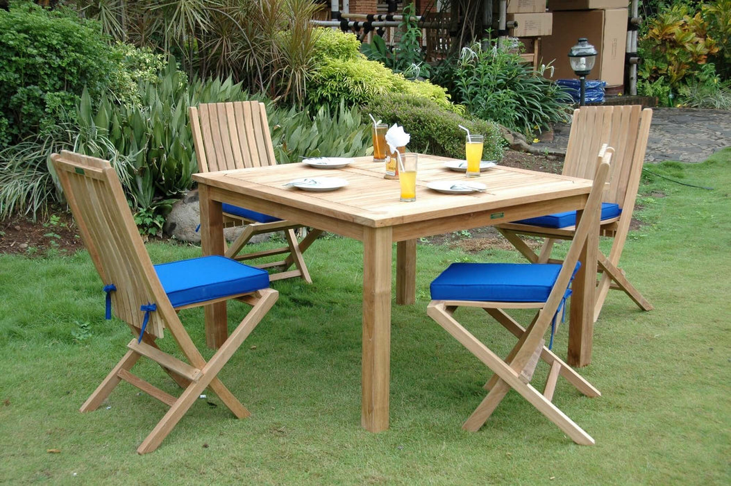 Anderson Teak Windsor Comfort Chair 5-Piece Folding Dining Set : Set-105B