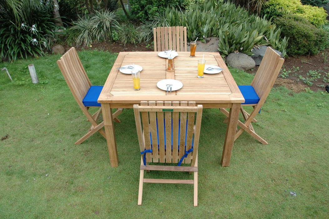 Anderson Teak Windsor Comfort Chair 5-Piece Folding Dining Set : Set-105B