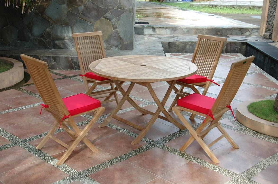 Anderson Teak Classic Bahama 5-Piece Folding Dining Set : Set-107