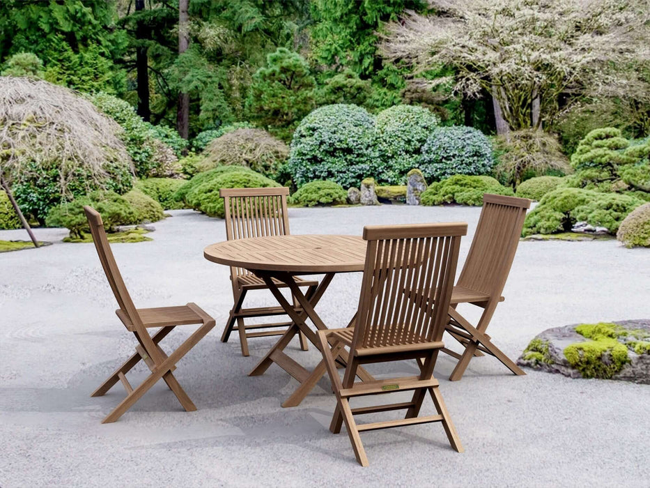 Anderson Teak Classic Bahama 5-Piece Folding Dining Set : Set-107
