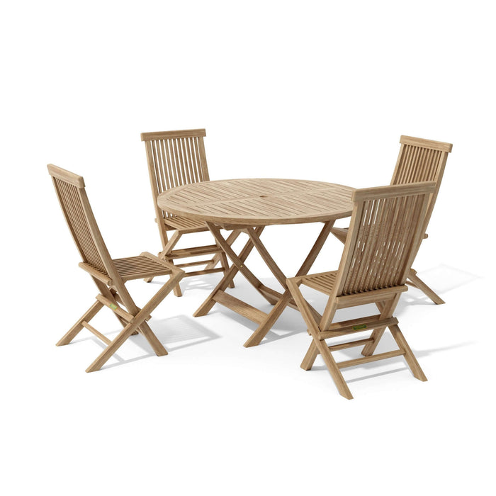 Anderson Teak Classic Bahama 5-Piece Folding Dining Set : Set-107