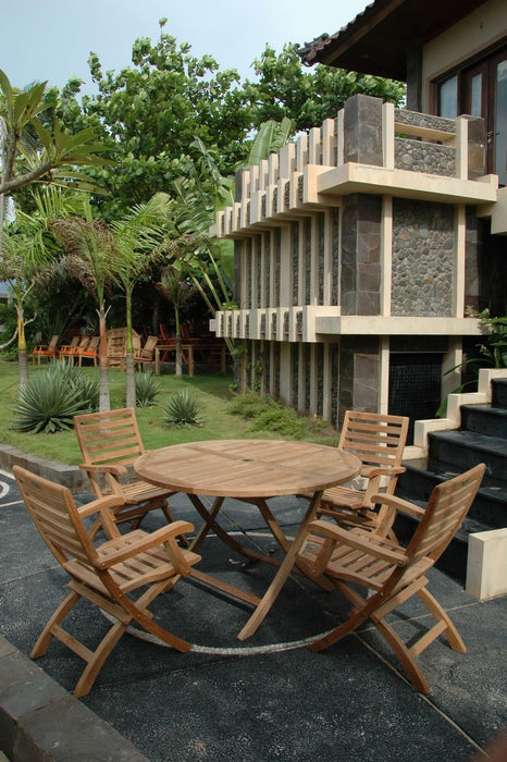 Anderson Teak Andrew Bahama 5-Piece Folding Dining Set : Set-109