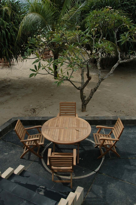 Anderson Teak Andrew Bahama 5-Piece Folding Dining Set : Set-109