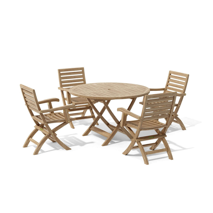 Anderson Teak Andrew Bahama 5-Piece Folding Dining Set : Set-109
