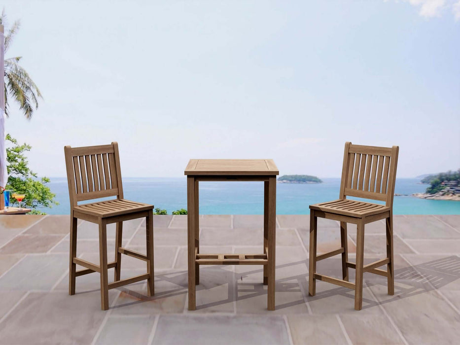 Anderson Teak Bahama Avalon 3-Piece Square Bar Set : Set-10