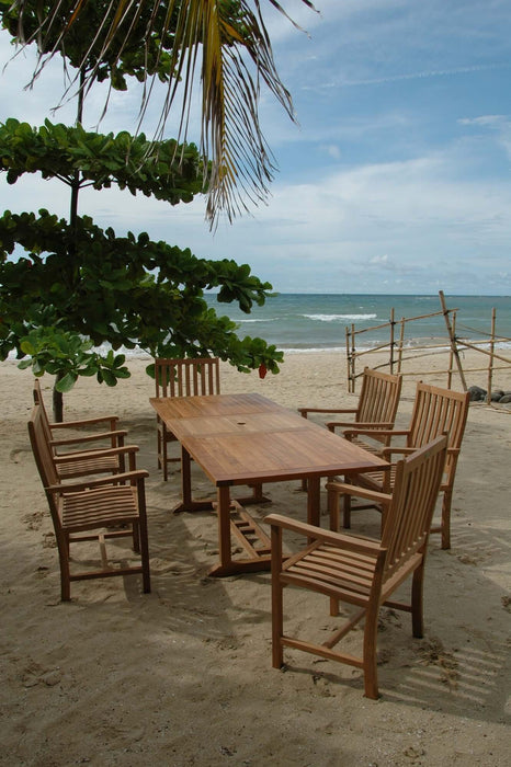 Anderson Teak Bahama Wilshire Armchair 7-Piece Extension Dining Set : Set-112B