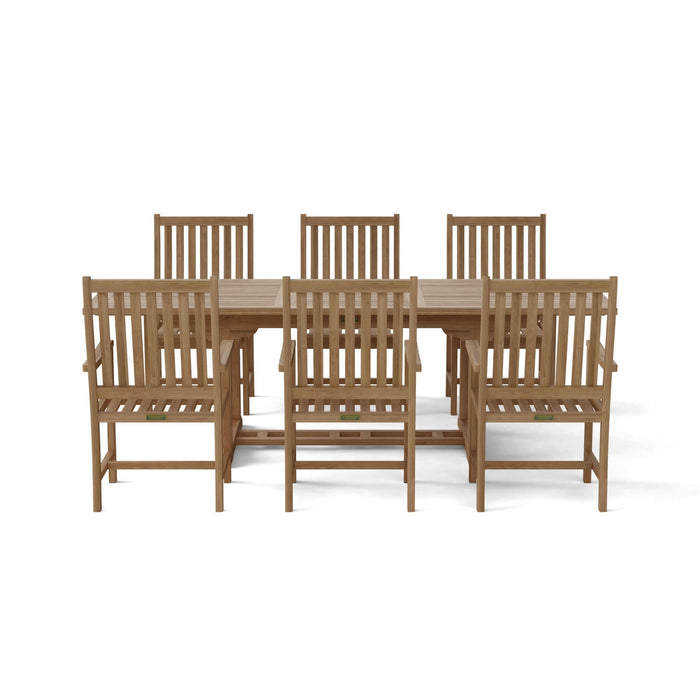 Anderson Teak Bahama Wilshire Armchair 7-Piece Extension Dining Set : Set-112B
