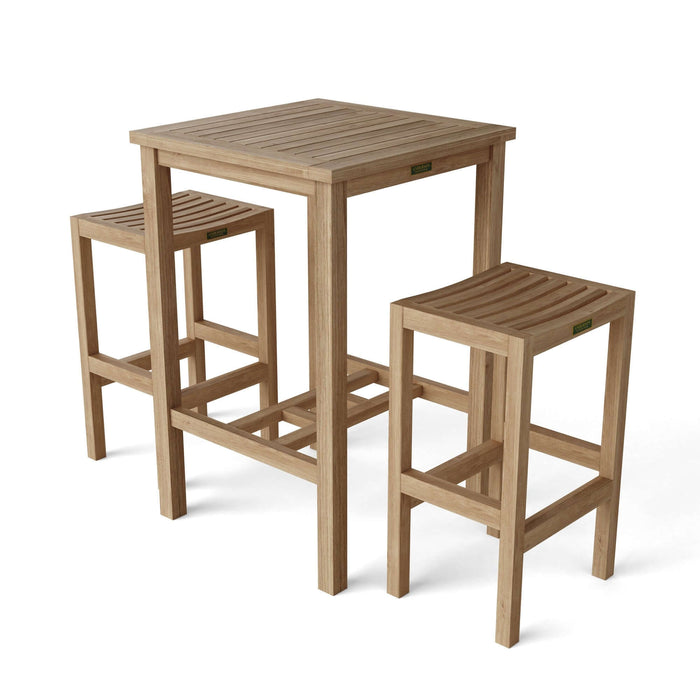 Anderson Teak Bahama Montego 3-Piece Square Bar Set : Set-113A