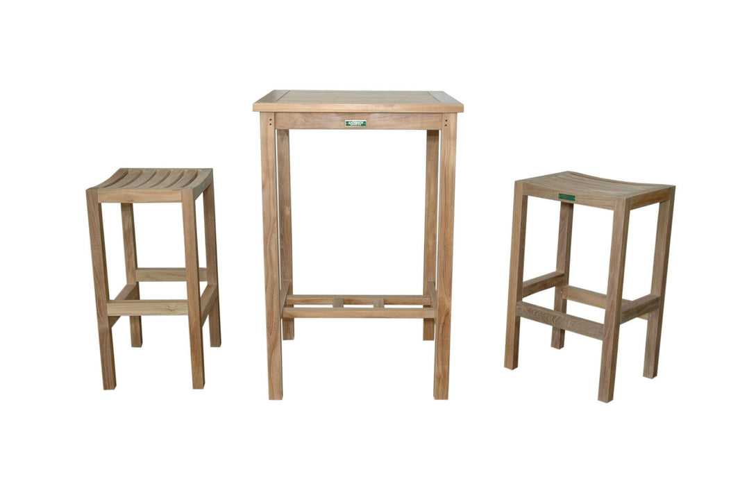 Anderson Teak Bahama Montego 3-Piece Square Bar Set : Set-113A