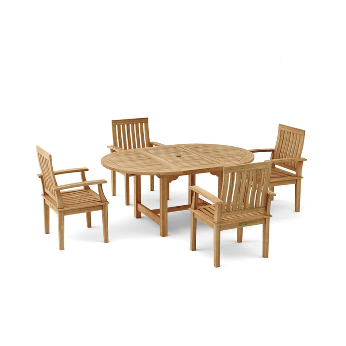 Anderson Teak Bahama Brianna 5-Piece Extension Dining Set : Set-119B