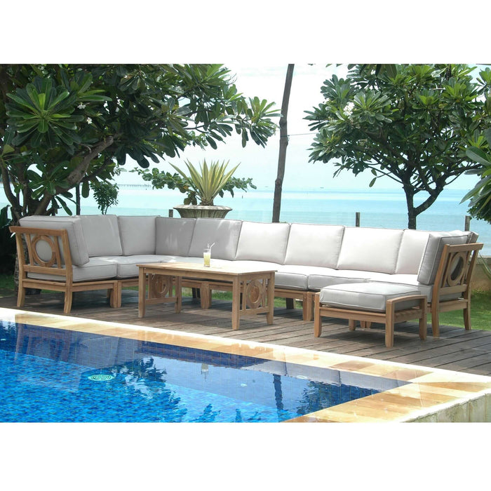 Anderson Teak Natsepa 10-Piece Modular Set with Coffee Table & Ottoman : Set-137