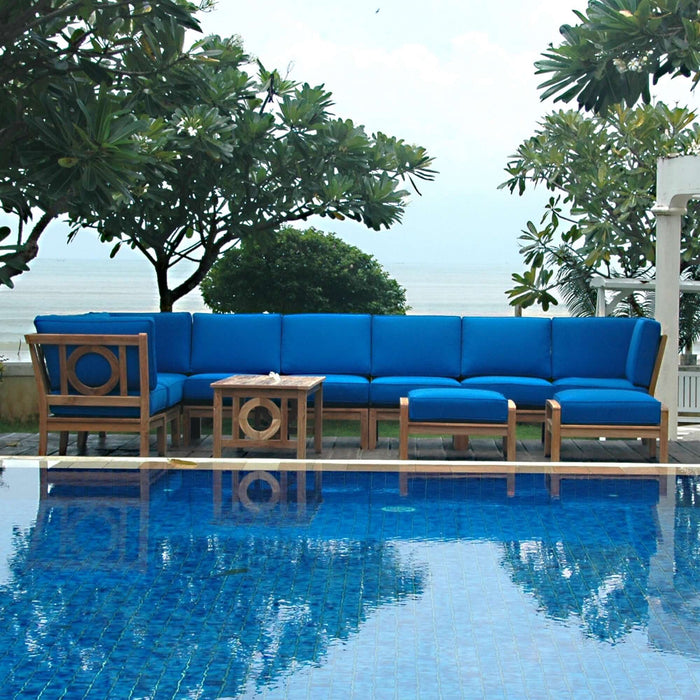 Anderson Teak Natsepa 11-Piece Modular Set with Coffee Table & 2 Ottomans : Set-138