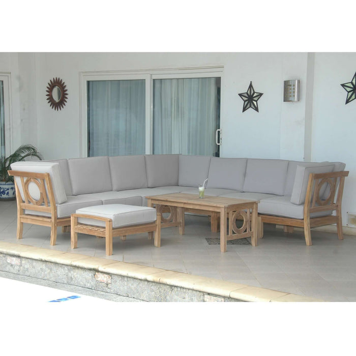 Anderson Teak Natsepa 9-Piece Modular Set A with Coffee Table & Ottoman : Set-139