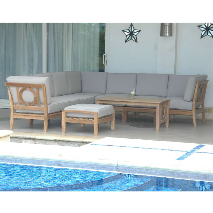 Anderson Teak Natsepa 9-Piece Modular Set A with Coffee Table & Ottoman : Set-139
