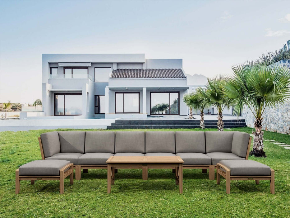 Anderson Teak Natsepa 9-Piece Modular Set B with Coffee Table & Ottoman : Set-140