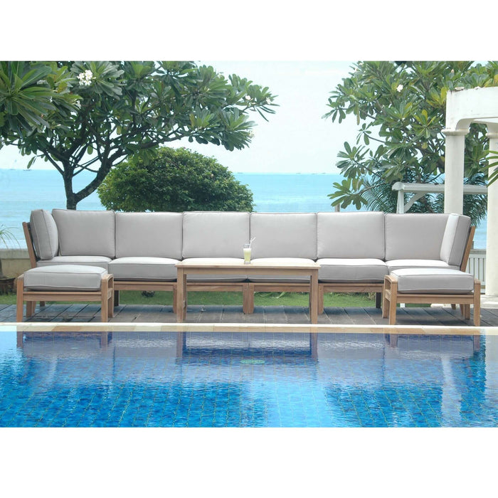 Anderson Teak Natsepa 9-Piece Modular Set B with Coffee Table & Ottoman : Set-140
