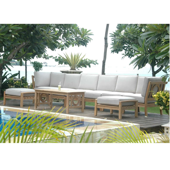 Anderson Teak Natsepa 9-Piece Modular Set B with Coffee Table & Ottoman : Set-140