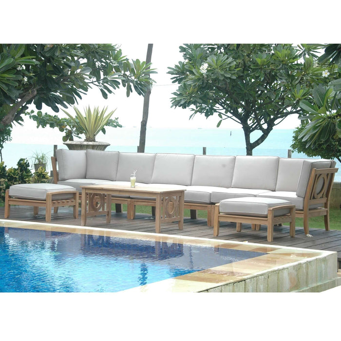 Anderson Teak Natsepa 9-Piece Modular Set B with Coffee Table & Ottoman : Set-140