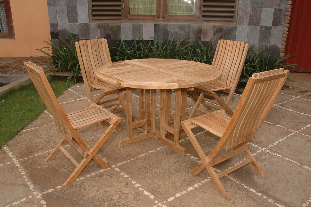 Anderson Teak Butterfly Comfort 5-Piece Dining Table Set : Set-34