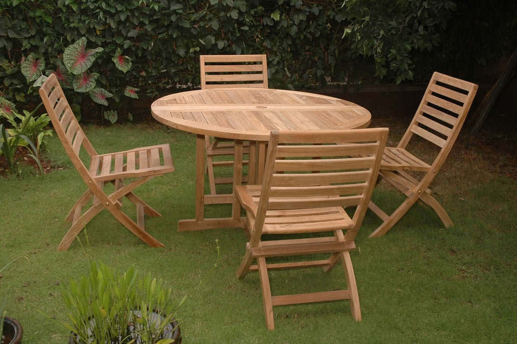 Anderson Teak Andrew Butterfly Folding 5-pieces Dining Set : Set-35