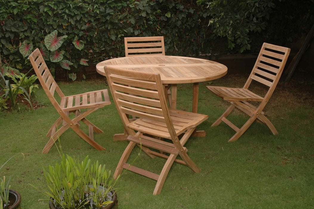 Anderson Teak Andrew Butterfly Folding 5-pieces Dining Set : Set-35