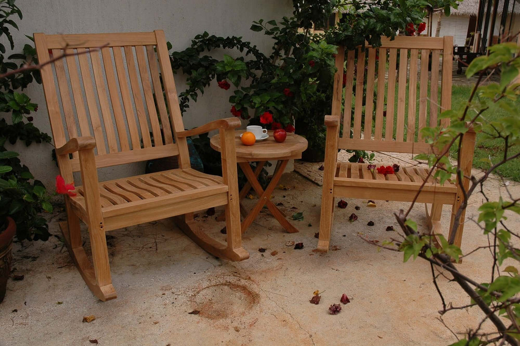 Anderson Teak Del-Amo Bahama 3-Piece Set with Folding Round Side Table : Set-47