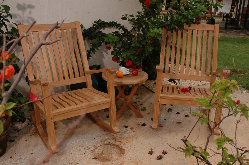 Anderson Teak Del-Amo Bahama 3-Piece Set with Folding Round Side Table : Set-47