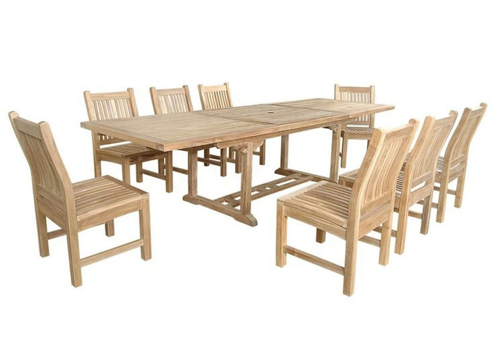 Anderson Teak Bahama Sahara 9-Piece 10' Rectangular Dining Set : Set-79