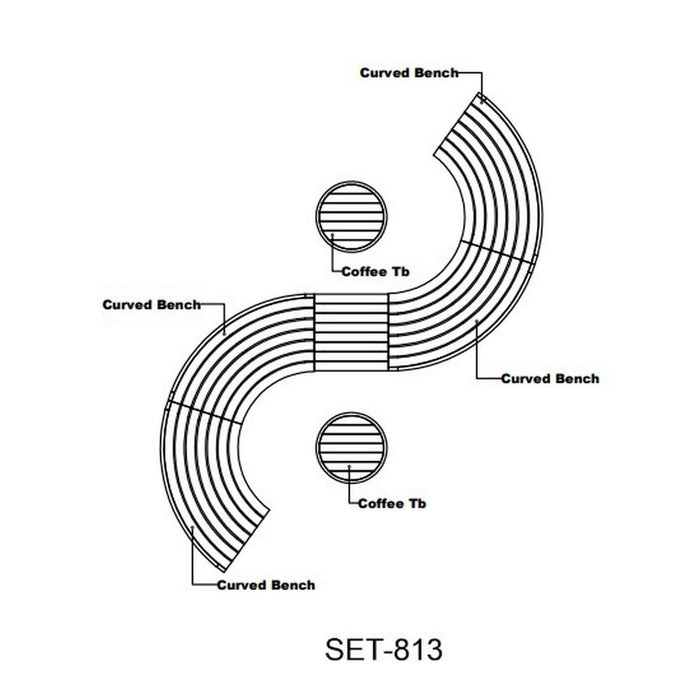 Anderson Teak SET-813 Circular Modular Deep Seating Set : SET-813