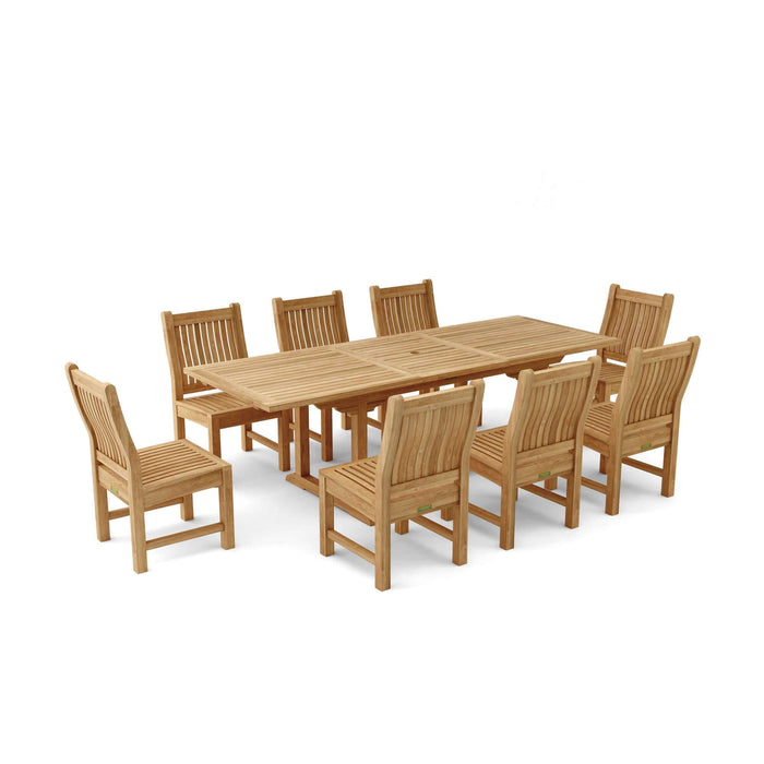 Anderson Teak Bahama Sahara 9-Piece 8' Rectangular Dining Set : Set-81