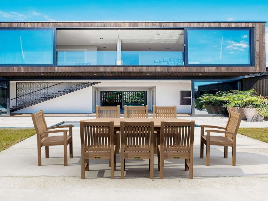 Anderson Teak Bahama Sahara 9-Piece 78" Oval Dining Set : Set-84
