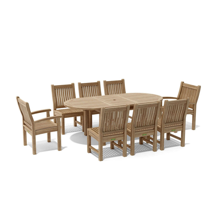Anderson Teak Bahama Sahara 9-Piece 78" Oval Dining Set : Set-84