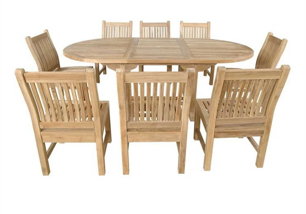 Anderson Teak Bahama Sahara 9-Piece 87" Oval Dining Set : Set-85