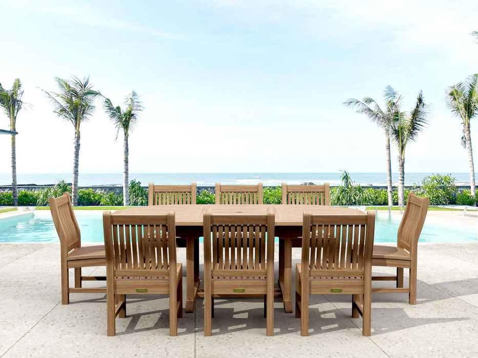 Anderson Teak Bahama Sahara 9-Piece 87" Oval Dining Set : Set-85