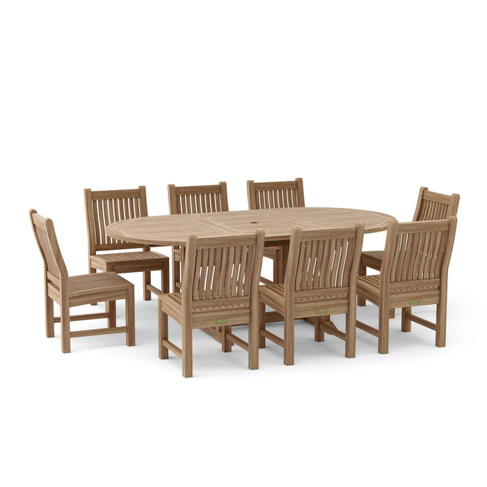 Anderson Teak Bahama Sahara 9-Piece 87" Oval Dining Set : Set-85