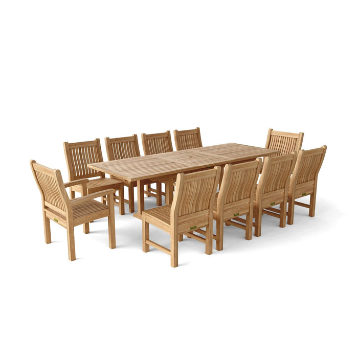 Anderson Teak Bahama Sahara 11-Piece 8' Rectangular Dining Set : Set-88