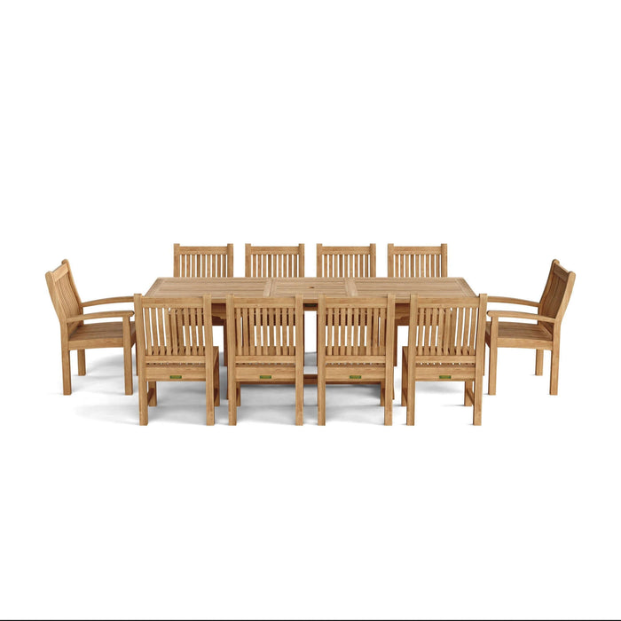 Anderson Teak Bahama Sahara 11-Piece 8' Rectangular Dining Set : Set-88