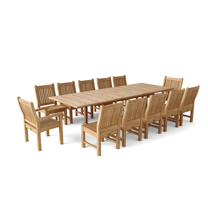 Anderson Teak Valencia Sahara 13-Piece Rectangular Dining Set : Set-90