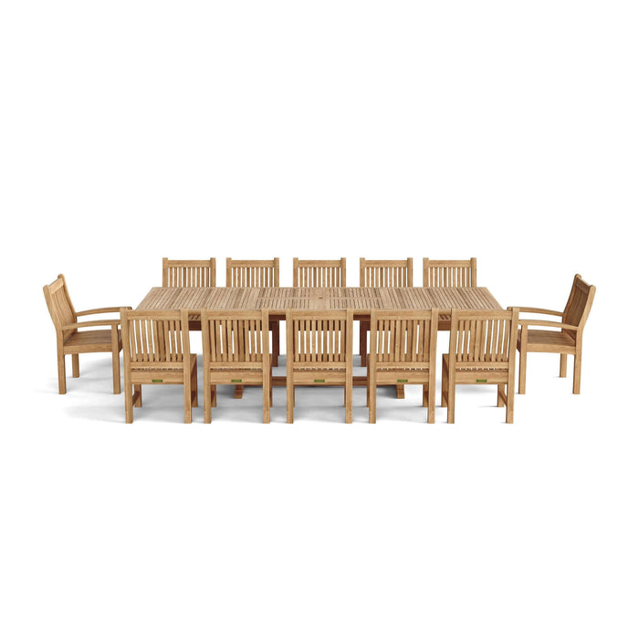 Anderson Teak Valencia Sahara 13-Piece Rectangular Dining Set : Set-90