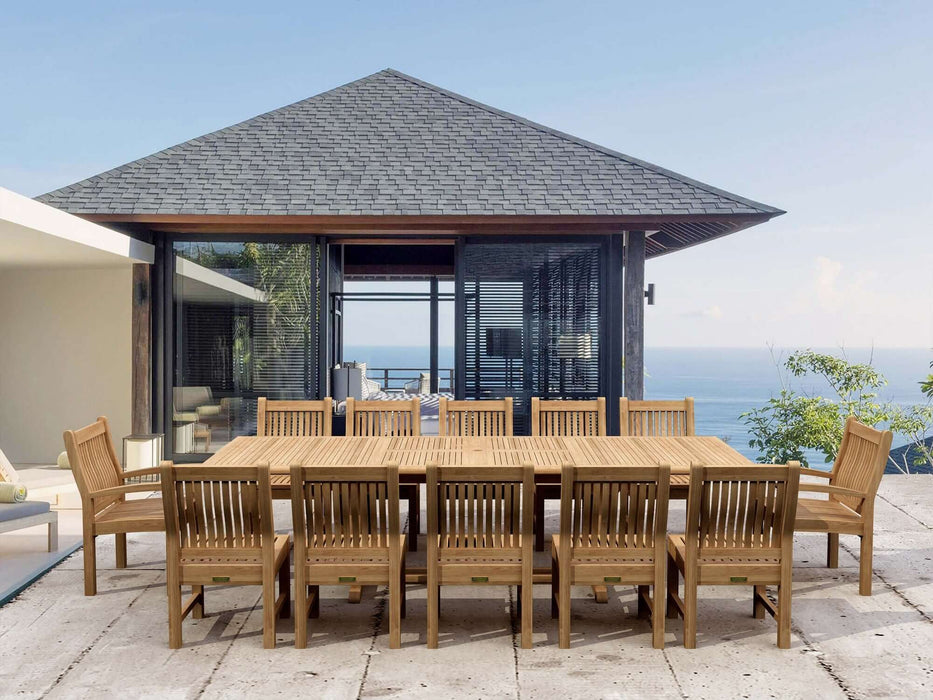 Anderson Teak Valencia Sahara 13-Piece Rectangular Dining Set : Set-90