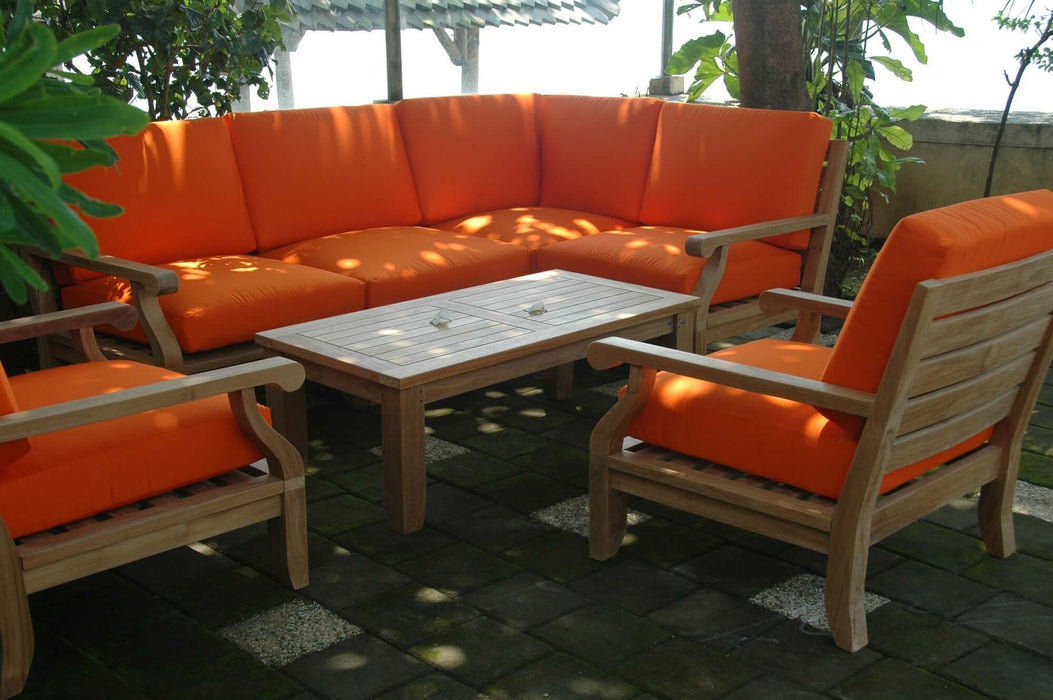 Anderson Teak Riviera Luxe 7-Piece Modular Set With Rectangular Table A : Set-93