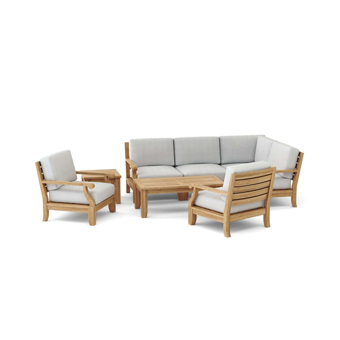 Anderson Teak Riviera Luxe 7-Piece Modular Set With Rectangular Table A : Set-93