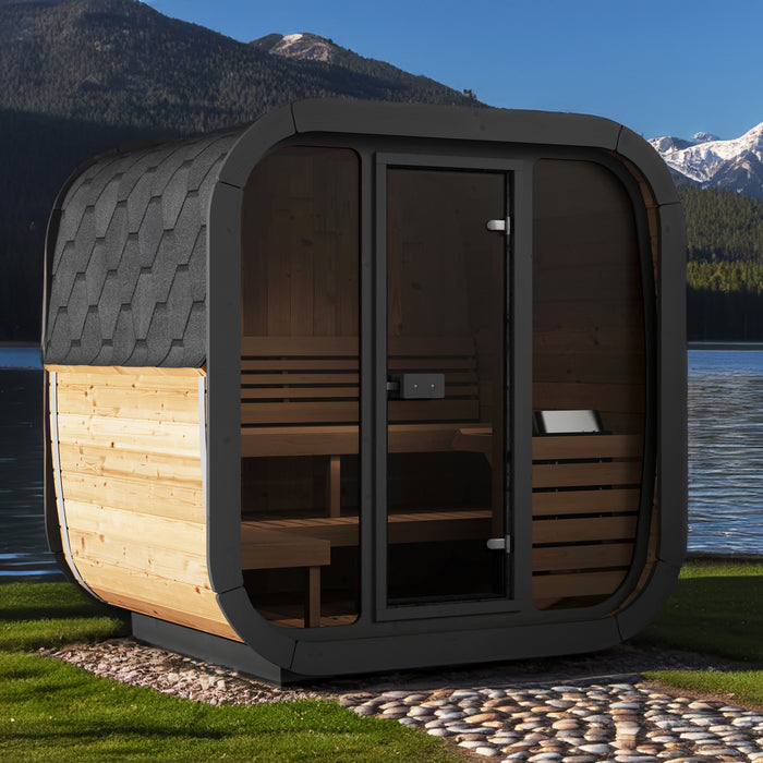 SaunaLife 4 Person Outdoor Cube Sauna Model CL5G