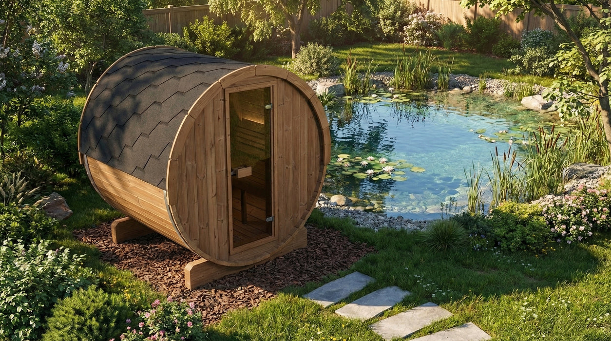 SaunaLife E6 Ergo Series Outdoor Barrel Sauna Kit