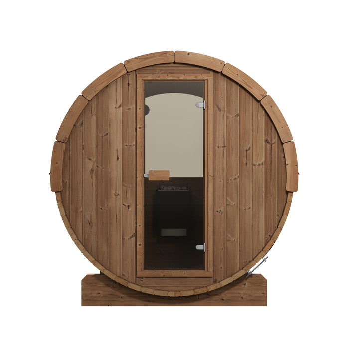 SaunaLife E6W Ergo Series Outdoor Barrel Sauna Kit with Rear Window
